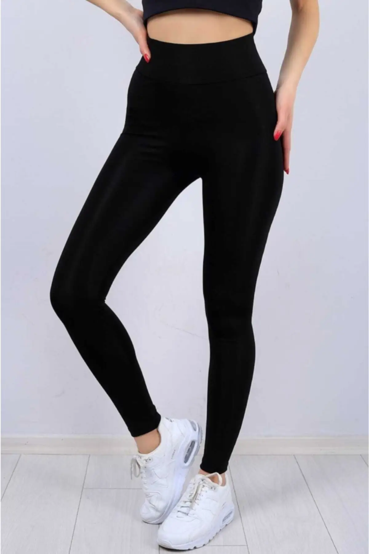 ผู้หญิงสีดำสูงเอวเงา Leggings - BNT724