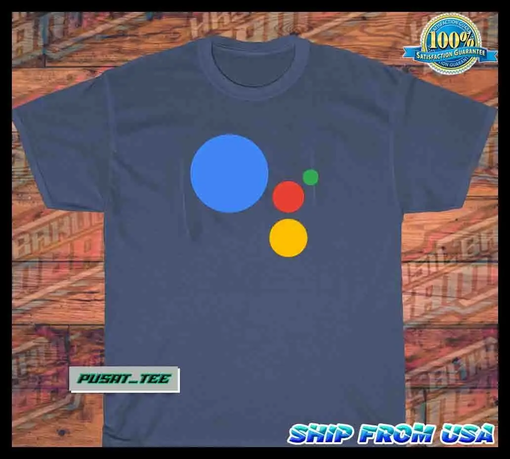 New Item Google AI Assistant Ameriacan Funny Logo Men's T-Shirt Size S-5XL