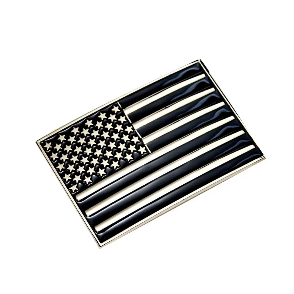 Black Square United States/USA Flag Metal Enamel Belt Buckle High Quality Buckles Jeans Accessory Suitable for 4cm Wide Belt