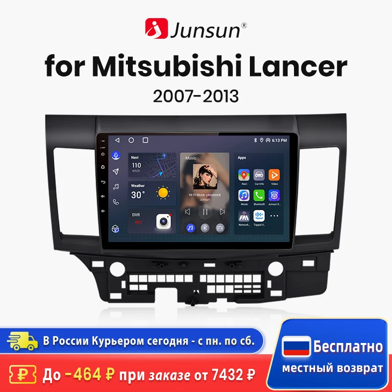 Junsun V1 AI Voice Draadloze CarPlay Android Auto Radio voor Mitsubishi Lancer 10 2007-2013 4G Auto multimedia GPS 2din autoradio