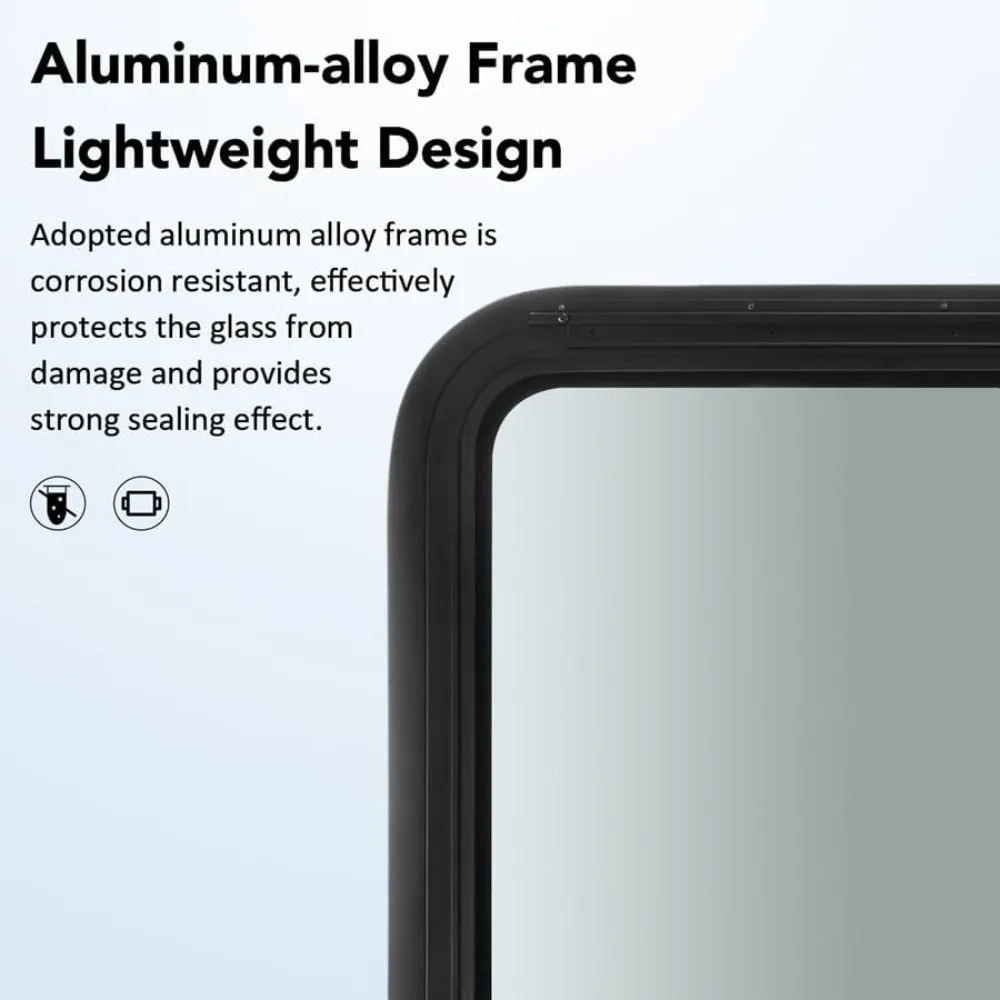 نافذة خروج RV من الألومنيوم 30 وات × 20 ساعة لمقطورات البضائع والمخيمات ومقطورات السفر مع شاشة وزجاج مقسى