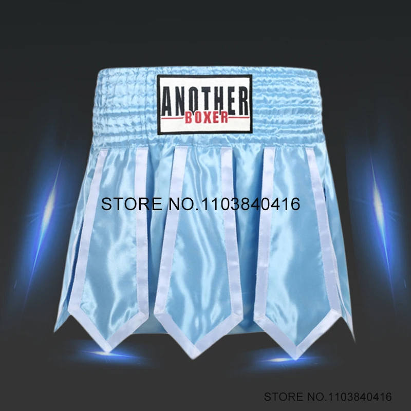 Muay Thai Shorts Professional Kick Boxing Shorts Ribbon Kickboxing Pants Men Women Kids Satin MMA Martial Arts Grappling Clothes