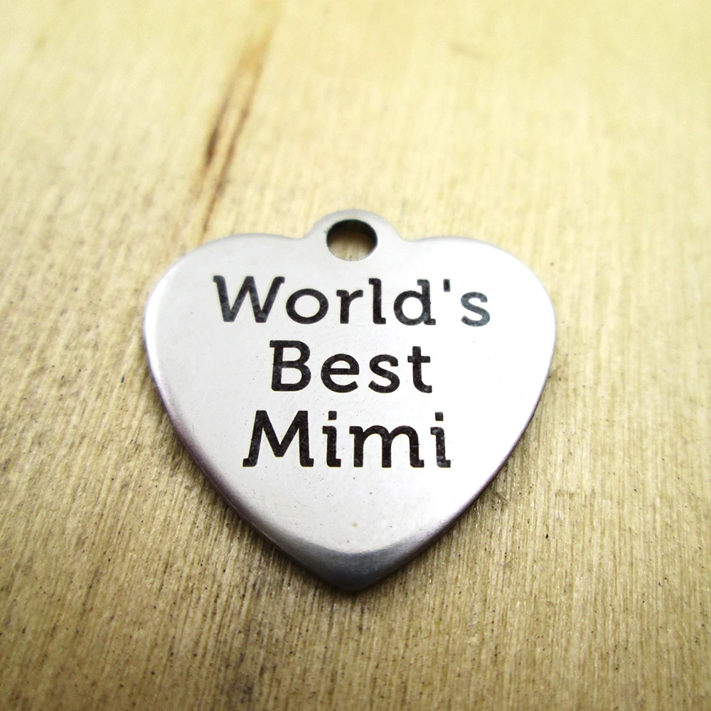 20pcs-World's best Mimi stainless steel charms - Laser Engraved - Customized - DIY Charms Pendants