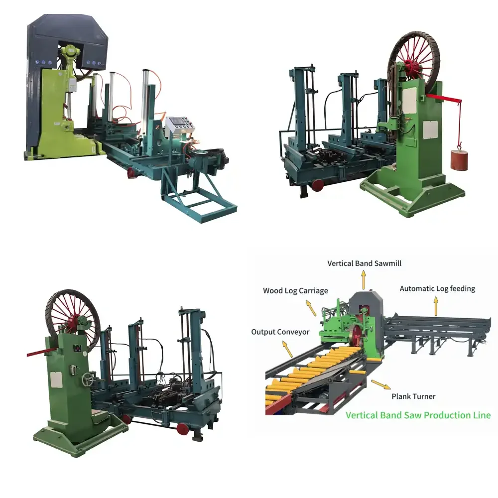 Vertical Band Saw with Hydraulic Log Carriage for Wood Cutting Heavy Sawmill Equipment for Timber/Lumber Processing