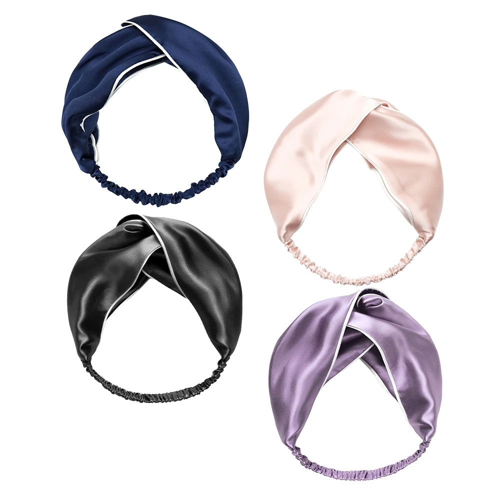

4Pcs Wide-Brimmed Headbands Elastic Silk Hairband for Sports Yoga Hair Accessories Women Hairbands Silk Headbands