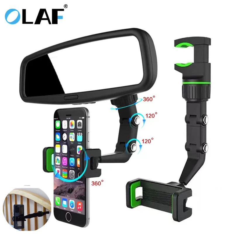 Universal Multifunctional Car Holder Video Music Lazy Bracket Rearview Mirror Auto Phone Support 360 Degree Phone Holder In Car