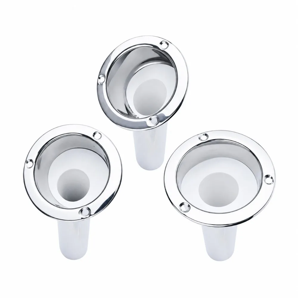 Portable Stainless Steel Marine Rod Cup Holder 90/30 Degree Heavy Duty Fishing Rod Cup Holder 2 in 1 Fishing Rod Holder for Boat