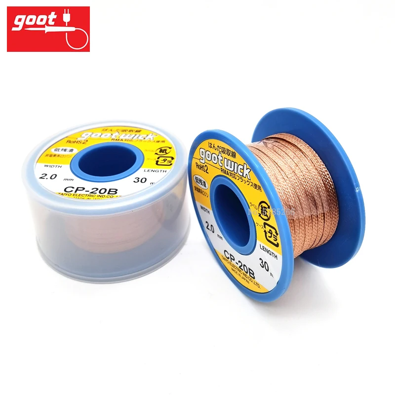 Original Japan GOOT Desoldering Wicks Braid Copper Wire Solder Remover BGA Solder Wick RoHs Lead-free MSDS Welding Tools