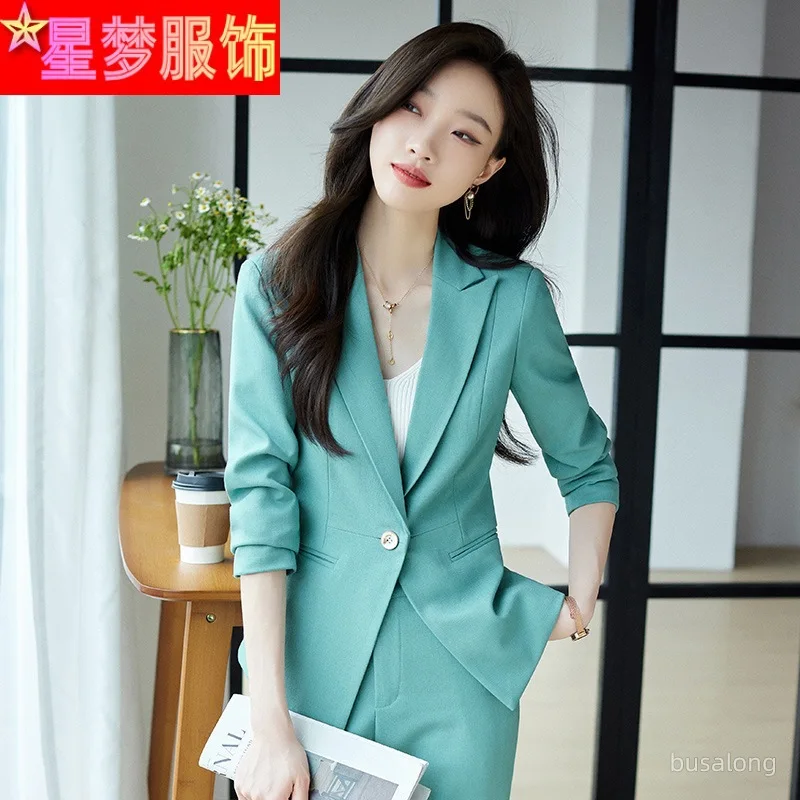 

2022 New Autumn and Winter Long Sleeves Business Women's Clothing Suit Business Formal Wear White-Collar Workwear Graceful Fashi