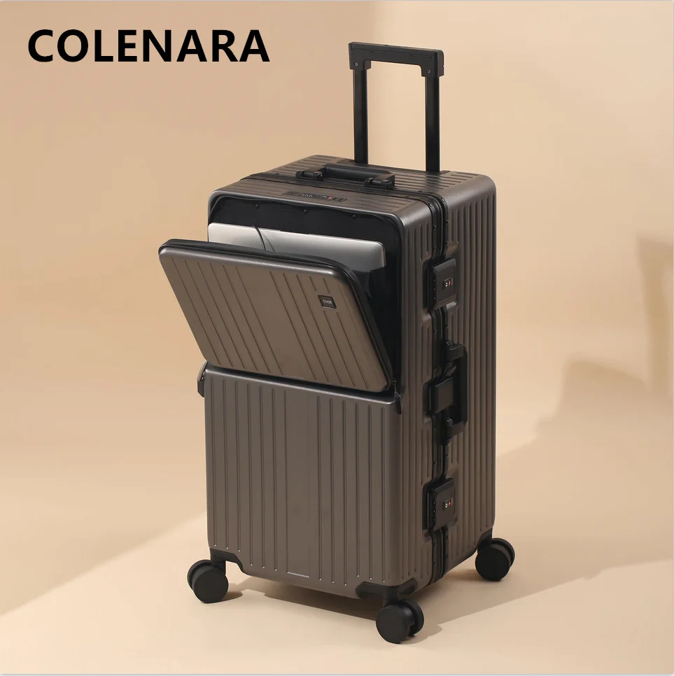 

COLENARA High-quality Suitcase Large-capacity Trolley Case Aluminum Frame Combination Box 26"28"30 Inch Travel Bag Luggage