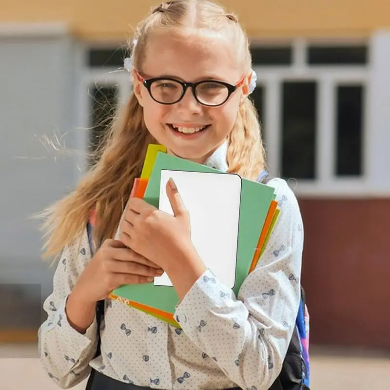 Pizarra blanca pequeña de borrado en seco, pizarra blanca plegable de mano, Bloc de notas de doble cara, suministros de estudio ligeros para grupo de planificación