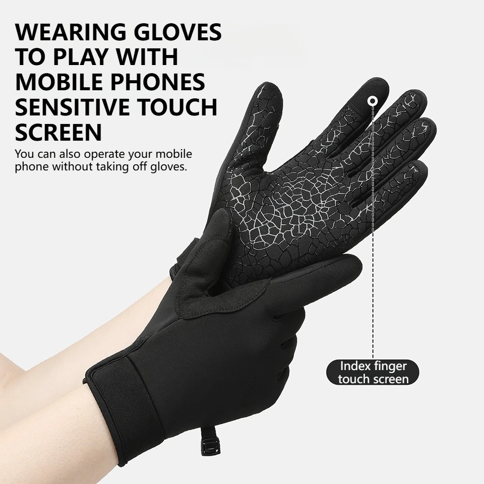 GTUBIKE الشتاء قفازات ركوب الدراجات للرجال النساء الدافئة الصوف ركوب الدراجات قفاز لركوب الدراجات قفازات مقاوم للماء لمس الملحقات #3