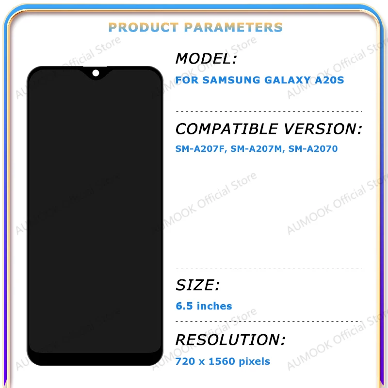 6,5 "LCD Display Für Samsung Galaxy A20s A207F A207M A2070 Touchscreen Digitizer Montage Panel Mit Rahmen Bildschirm Display teile – Detail 2