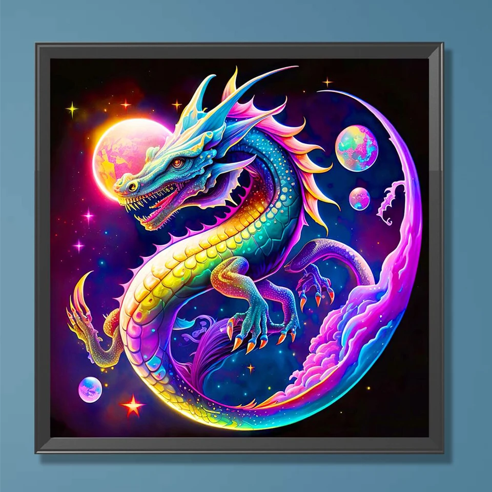 Mythical Dragon Diamond Painting New 2023 Beads Embroidery Colorful Animal Mosaic 5D Full Square Round Cross Stitch Kits