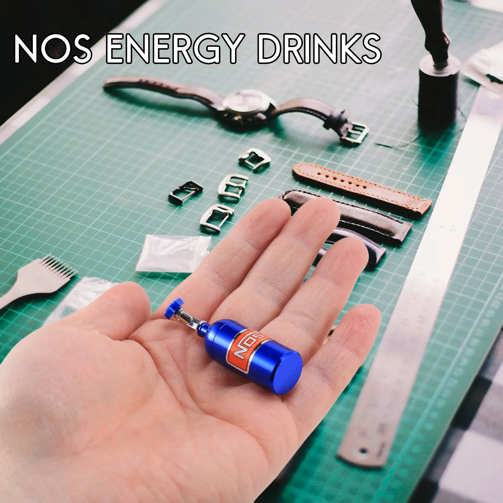 Bottiglia di azoto NOS simulata in metallo per auto cingolata RC 1/10 TRX4 Defender Bronco RC4WD D90 D110 Axial Scx10 90046, blu