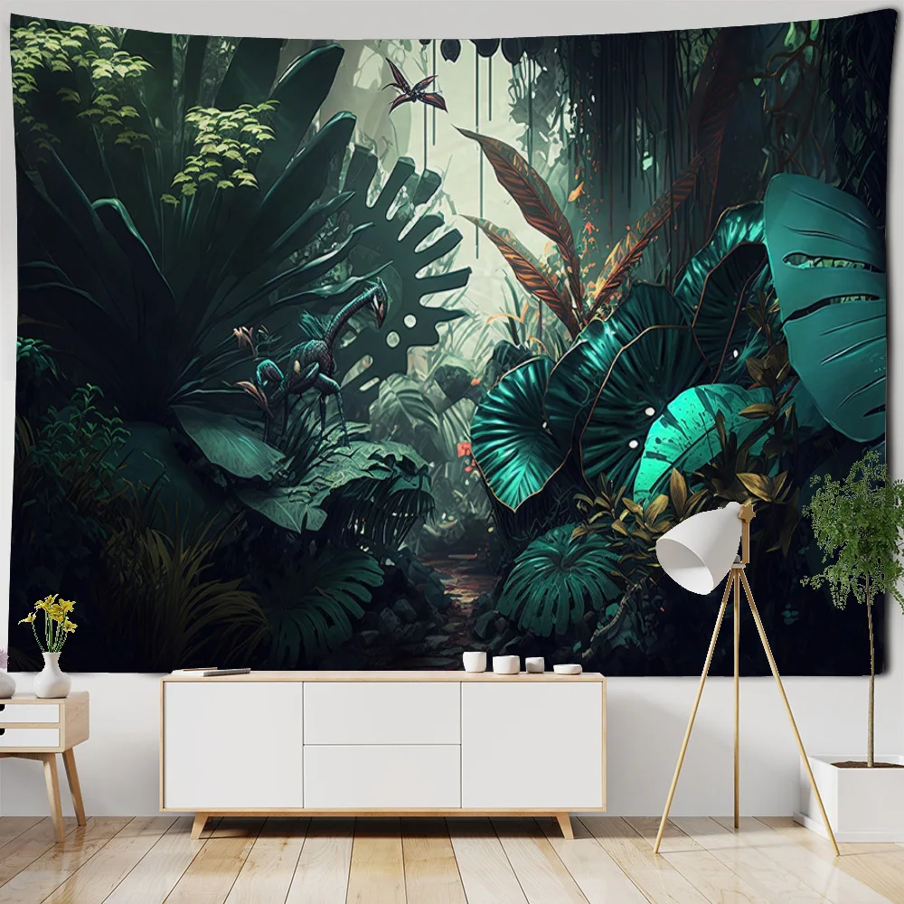 

Tapestry, home decoration wall hanging cloth, tropical rainforest, psychedelic jungle, living room and bedroom wall decoration