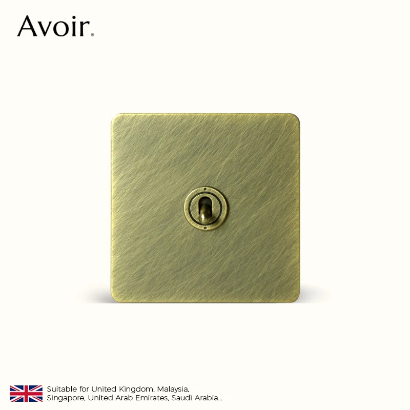 Avoir Bronze Toggle Switches Wall Lamp Switch Electrical Sockets With USB Charge Type c Push Button Switch 220V Home Improvement