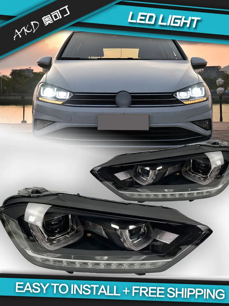 AKD Car Styling dla Golf Sportsvan reflektory 2016-2019 LED reflektor Nexia DRL Hid lampa czołowa Bi Xenon Beam akcesoria