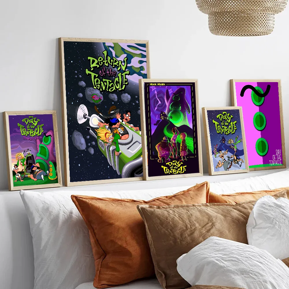 Day of the Tentacle Classic Vintage Posters Whitepaper Prints Posters Artwork Kawaii Room Decor