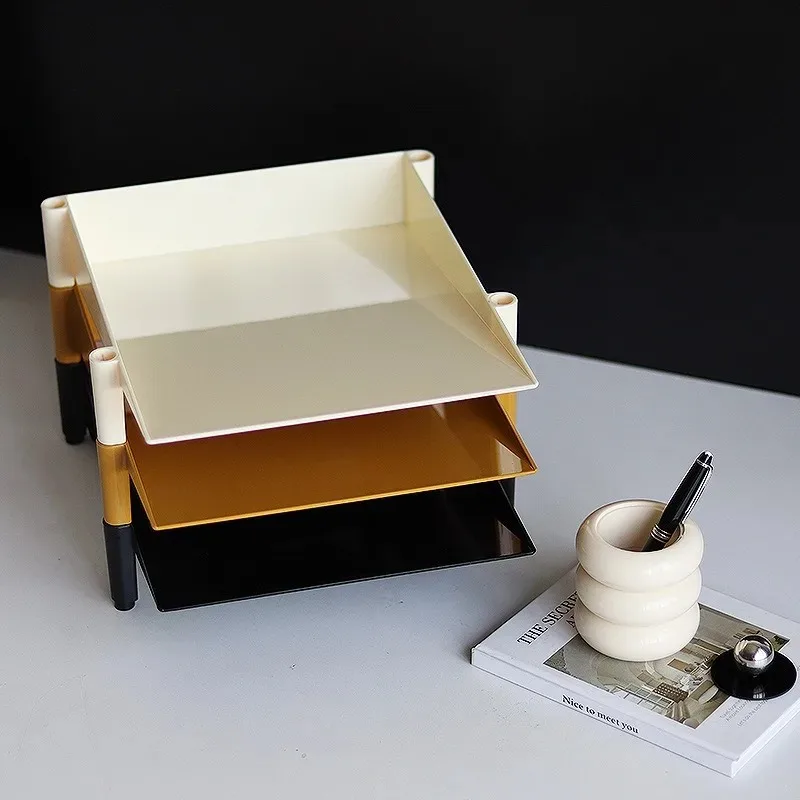 Desktop stackable storage box stationery sundries a4 paper voucher storage office