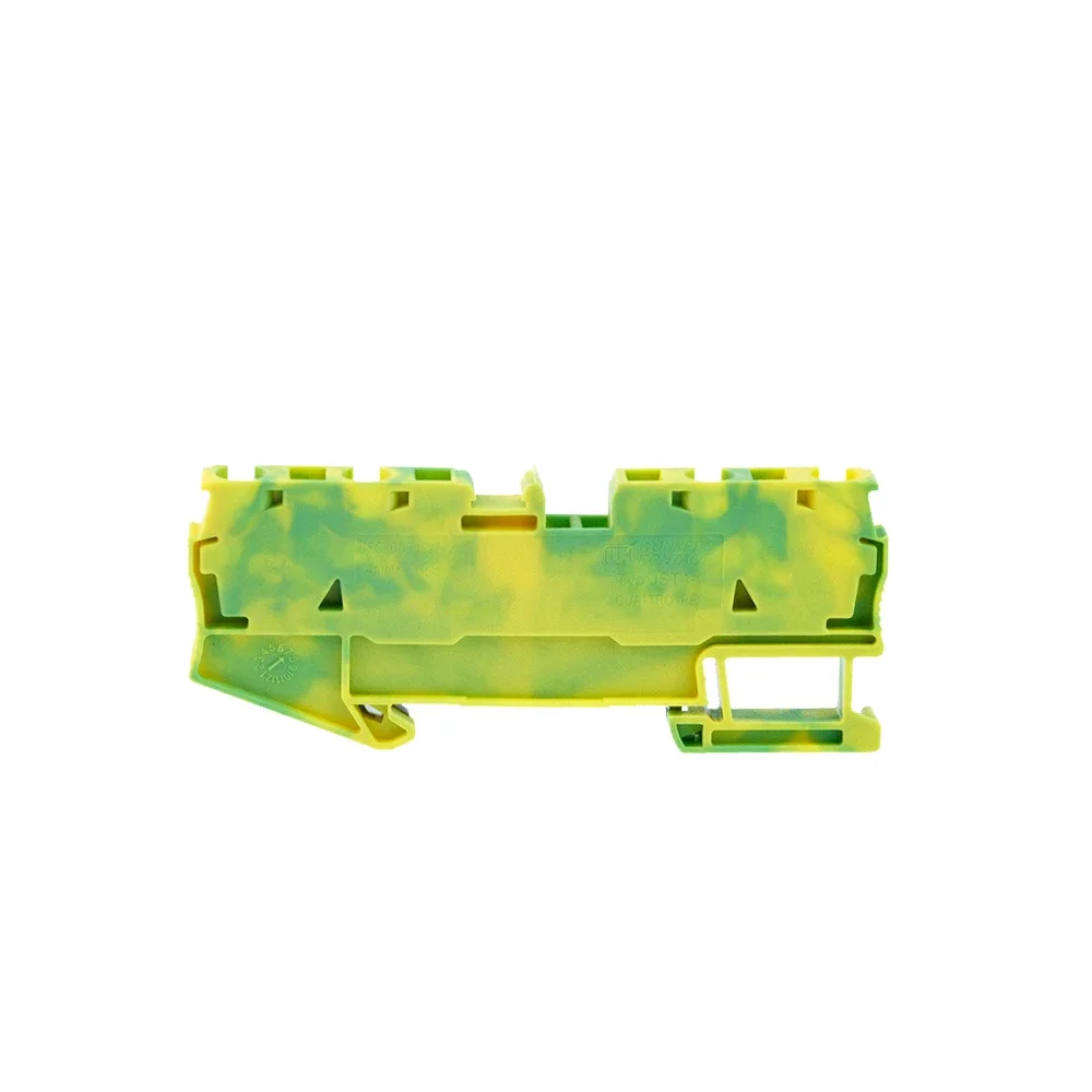 Din Rail Terminal Blocks ST-2.5QUATTRO-PE Connectors Return Pull Type Four Conductor Spring PE Ground Terminal Blocks 10 Pcs