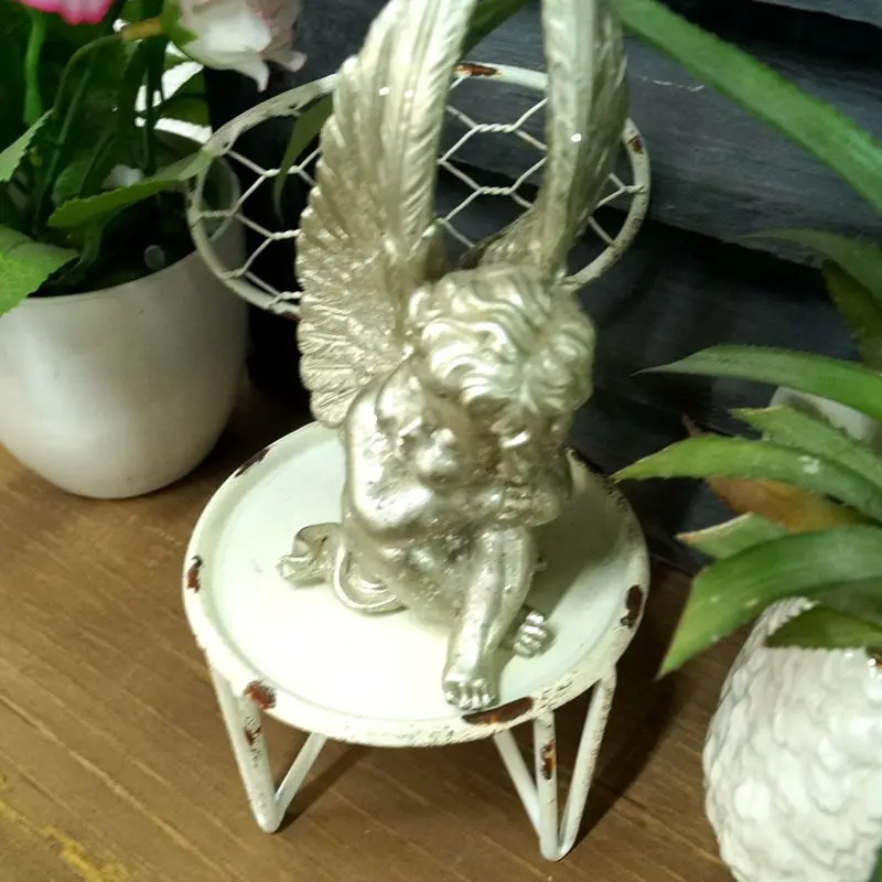 

Винтажный декоративный стул в деревенском пасторальном стиле, белый, для сада, балкона, рабочего стола, для хранения вещей