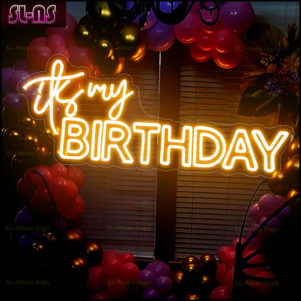 90x35cm/100x40cm Its My Birthday Sign Neon Words Birthday Party Sign Birthday Neon Sign Birthday Gift Window Neon Sign Bar Sign