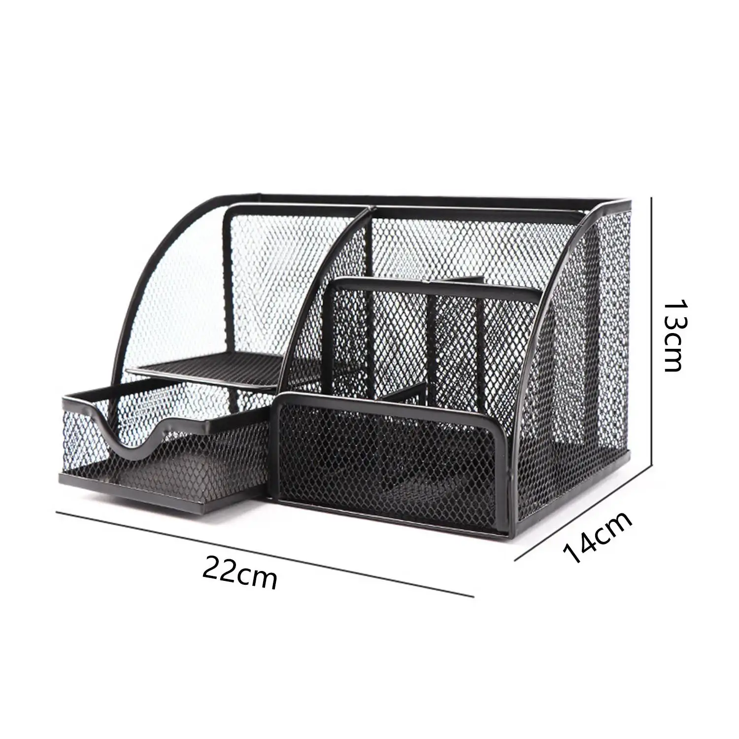 Imagem -03 - Aço Mesh Desk Organizer Maquiagem Storage Box 6-compartment Lápis e Pen Holder Papelaria e Material de Escritório