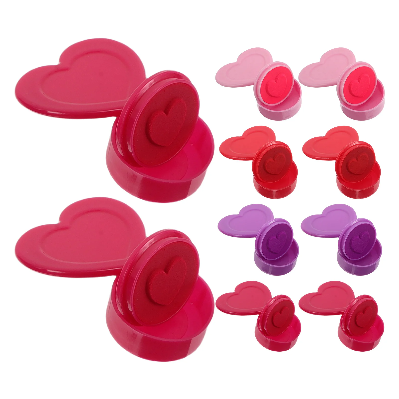 20 piezas pequeños sellos de corazón de plástico para niños, recompensas en el aula, álbum de recortes, diario, suministros para fiestas del Día de San Valentín