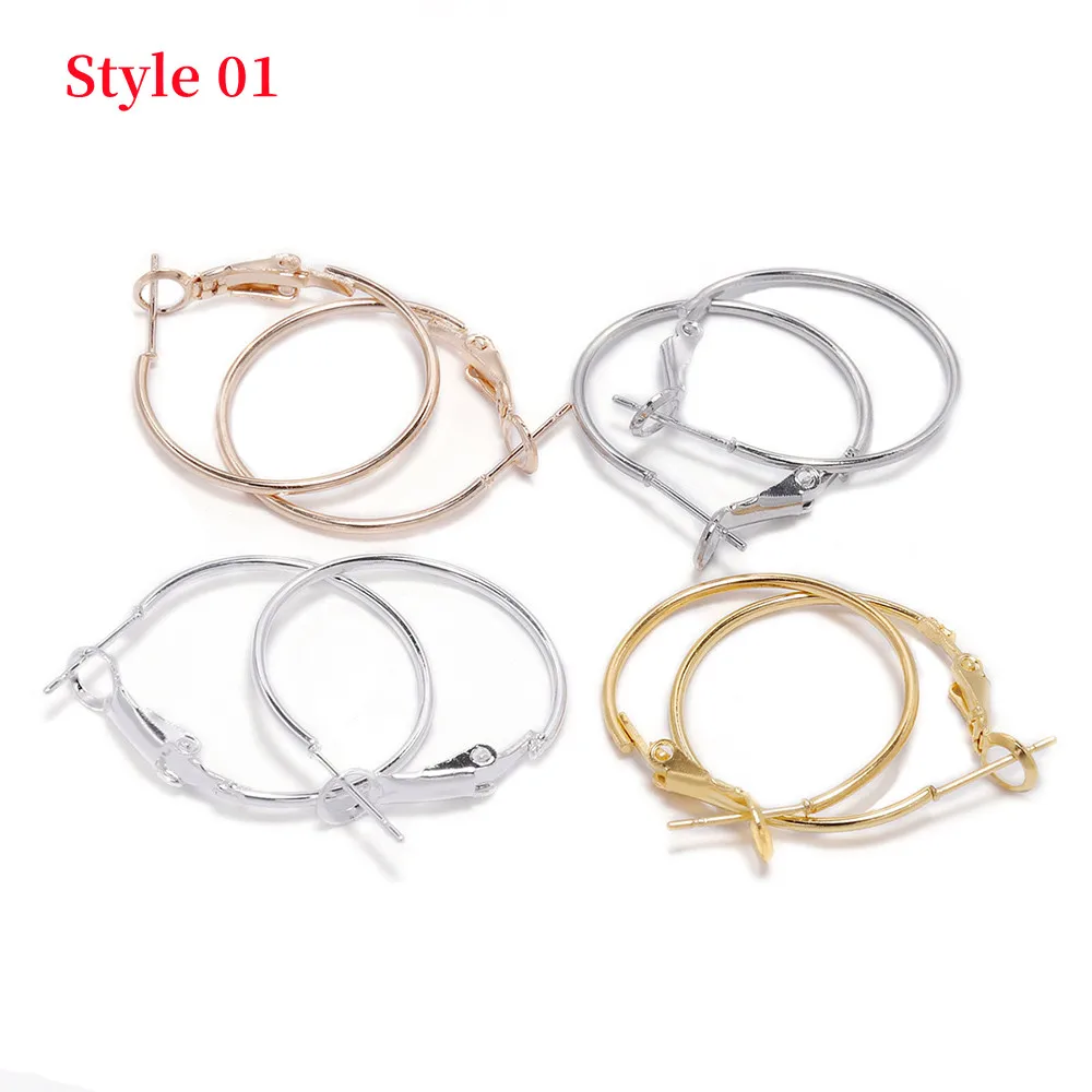10-50 teile/los 20 25 30 35 40 mm Hoops Ohrring Großen Kreis Hängen Ohrringe Erkenntnisse Für DIY Schmuck, der Zubehör Liefert – Detail 5