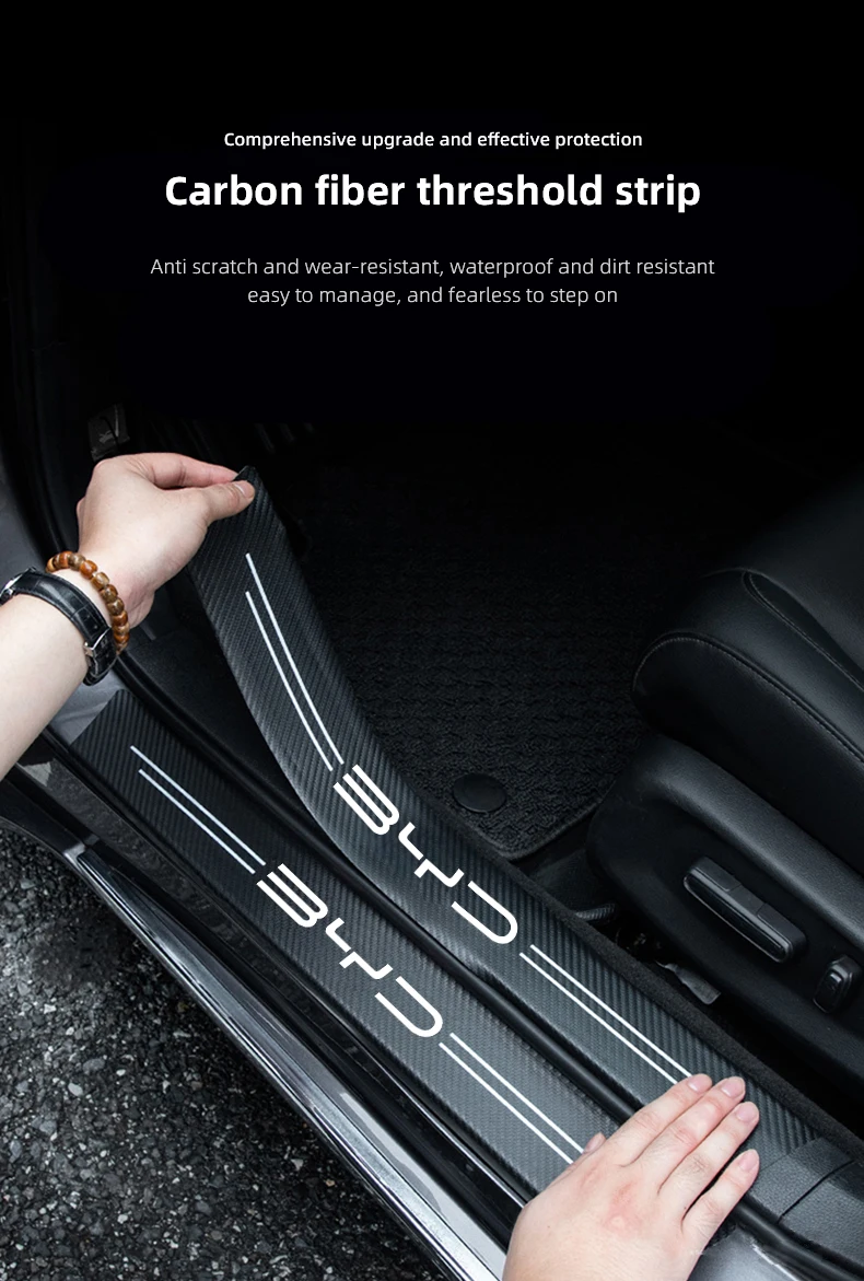 4 Stück Auto-Türschwellen-Antikratz-Aufkleber Dekorative Streifen für BYD Atto SEAL Sealion 7 Seal U E5 Yuan Han Tang Song Qin Dolphin – Detail 1