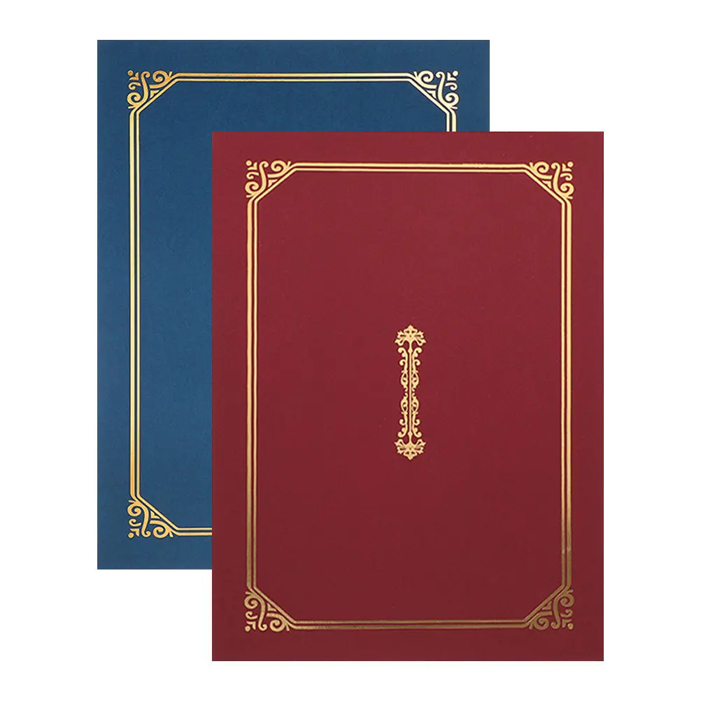 

2Pcs Diploma Holders A4 Certificate Folder Gold Embossed Elegant Design High School Diploma Document Protector Presentation