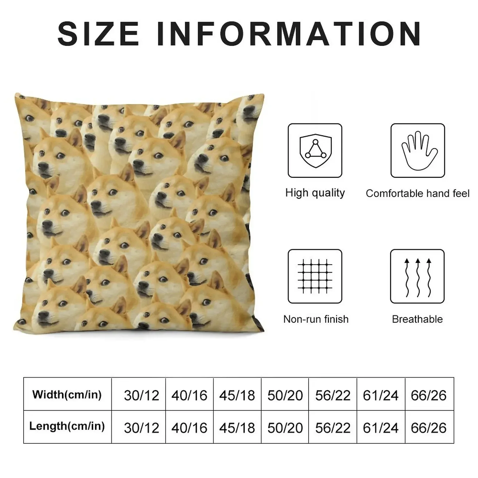 Doge WOW Pattern Shiba Inu Doggo dog meme montage HD High Quality Online Store Throw Pillow pillow pillowcase pillow