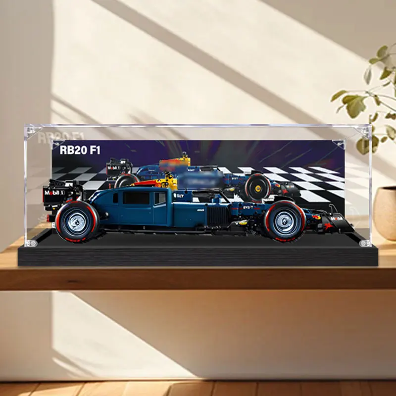 アクリル製レーシングカー収納ボックスディスプレイケース-レゴ42206レッドブルrb20-fレーシングカー-メカニカルグループ-オラクルに最適