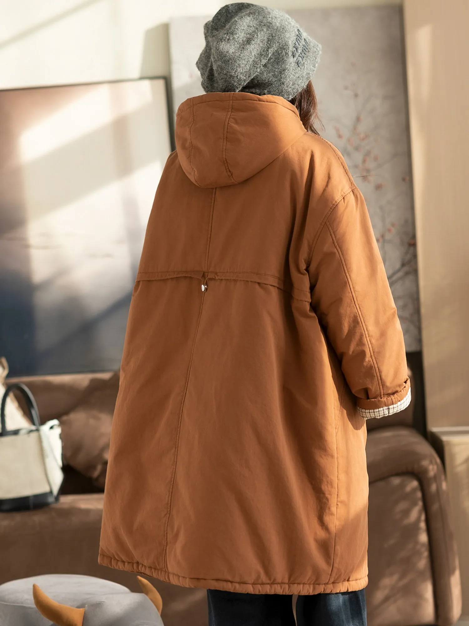 Winter New Women's Windbreaker Cotton Jacket Loose Hooded Down Cotton Jacket