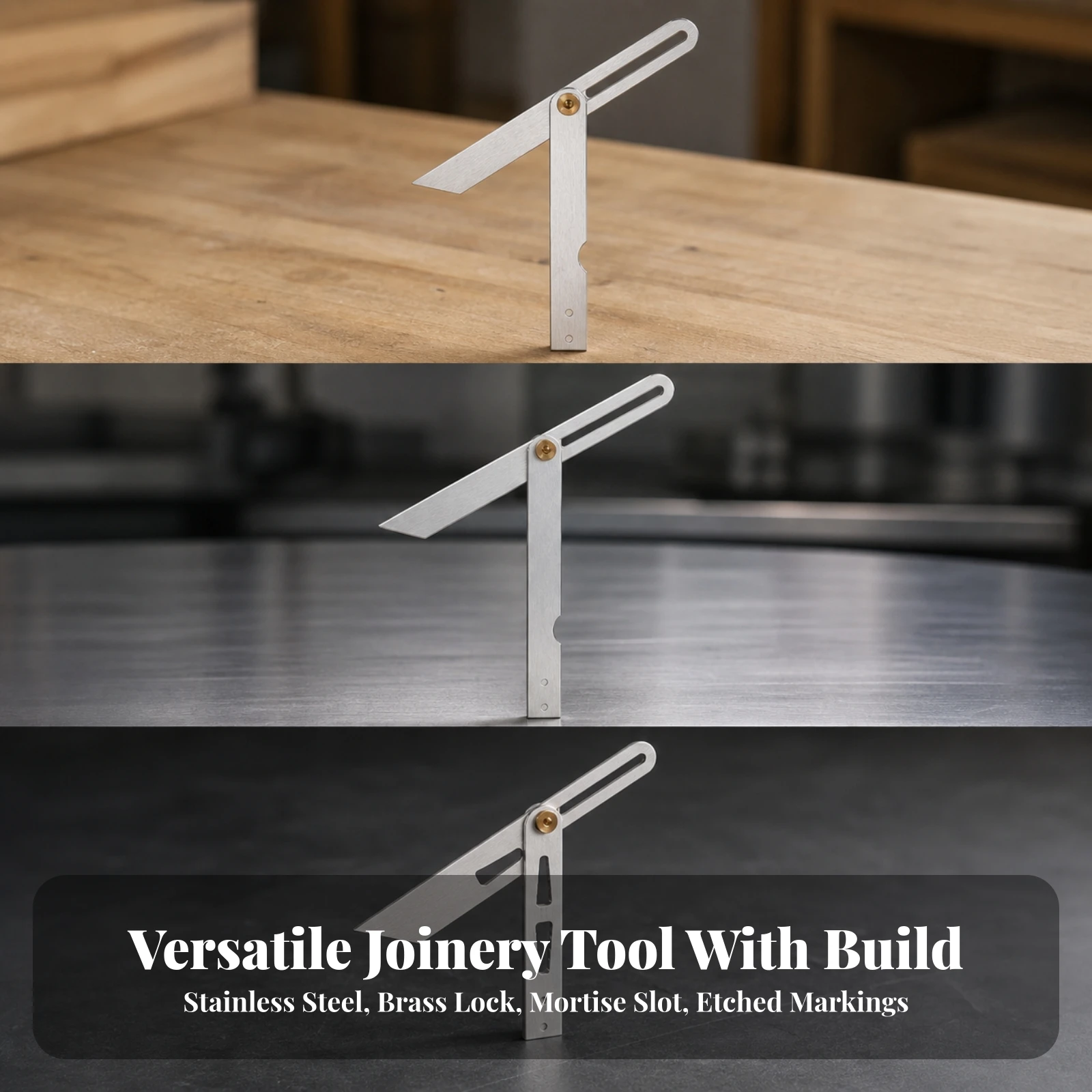 360 Degree Rotating Angle Gauge Accurate Adjustable Woodworking Angle Square Square Head Protractor Long-Lasting for Woodworkers view 2