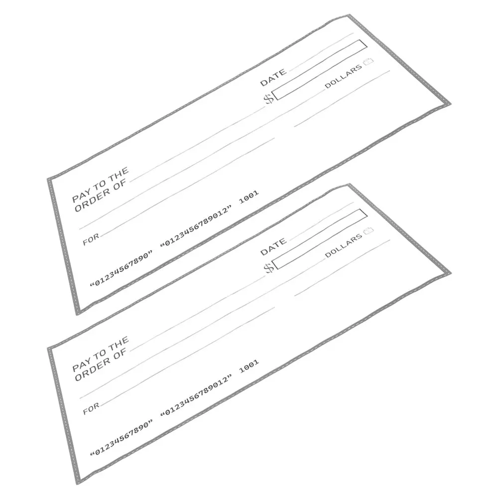 

2Pcs Giant Jumbo Fake Checks Large Waterproof Dry Erase Reusable Big Checks for Presentations Charity Events Party