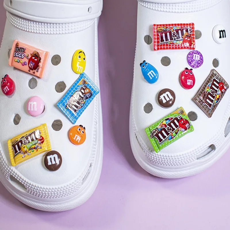 Creative Simulated Chocolate Hole Shoe Charms Decorations Shoe Buckle Cute Candy M Bean DIY Shoes Flower Accessories