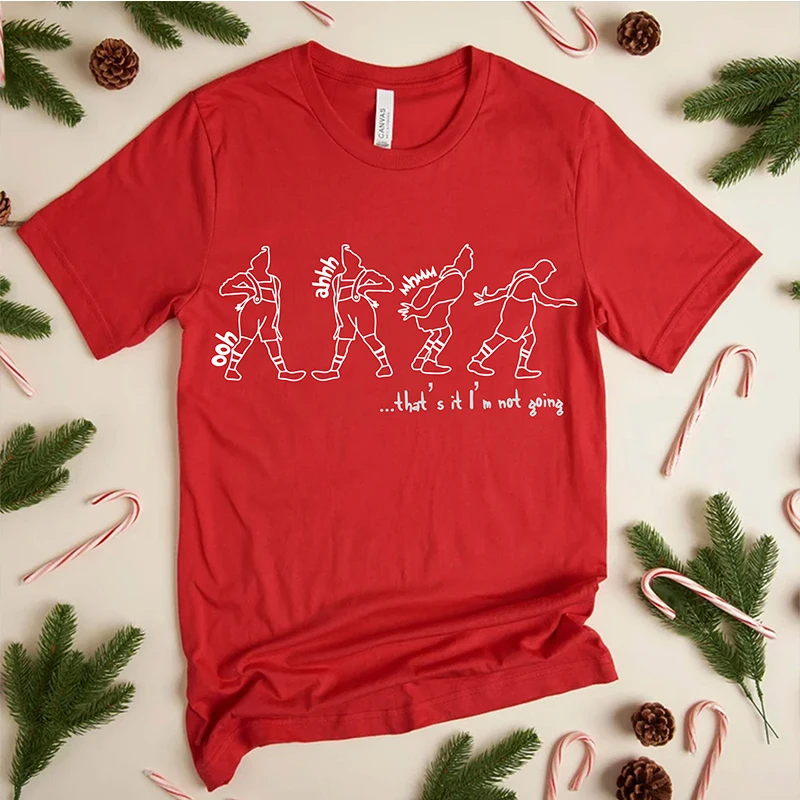 Camisetas con estampado de dibujos animados para mujer, ropa gótica Harajuku, algodón, Feliz Navidad