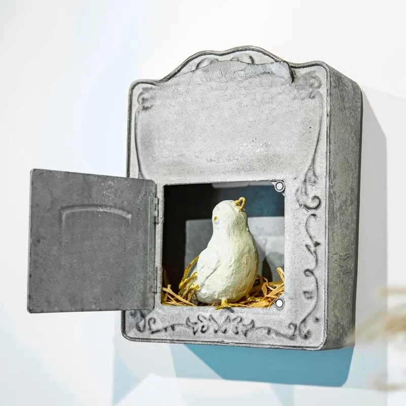 

Retro old mailbox, home suggestion box ornament, storage garden jewelry, gardening pendant.