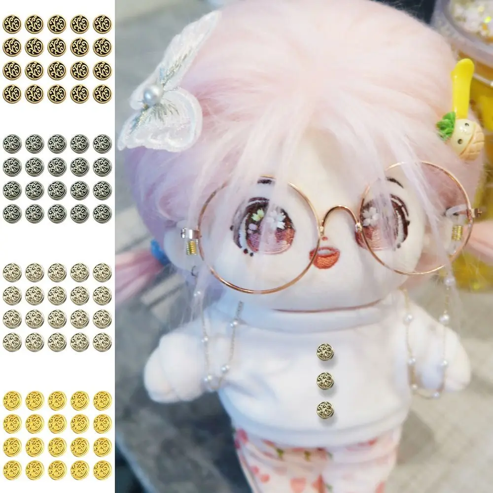 20pcs High Quality 7mm Floral Button Buckle Mini 4 Colors DIY Doll Coats Clothes Metal Buckles for 1/6 Doll