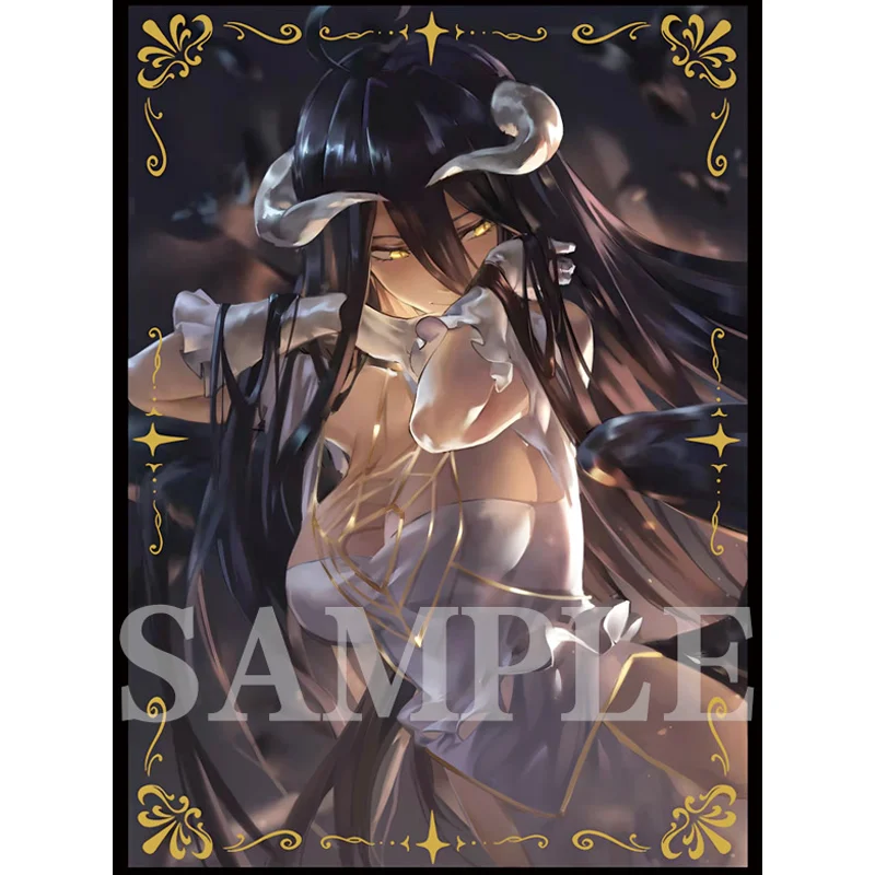 60Pcs/Set Cards Sleeve Overlords Albedo Anime Game Characters Laser Version ACG DIY Toy Gift Colorful Cards Protective Cover