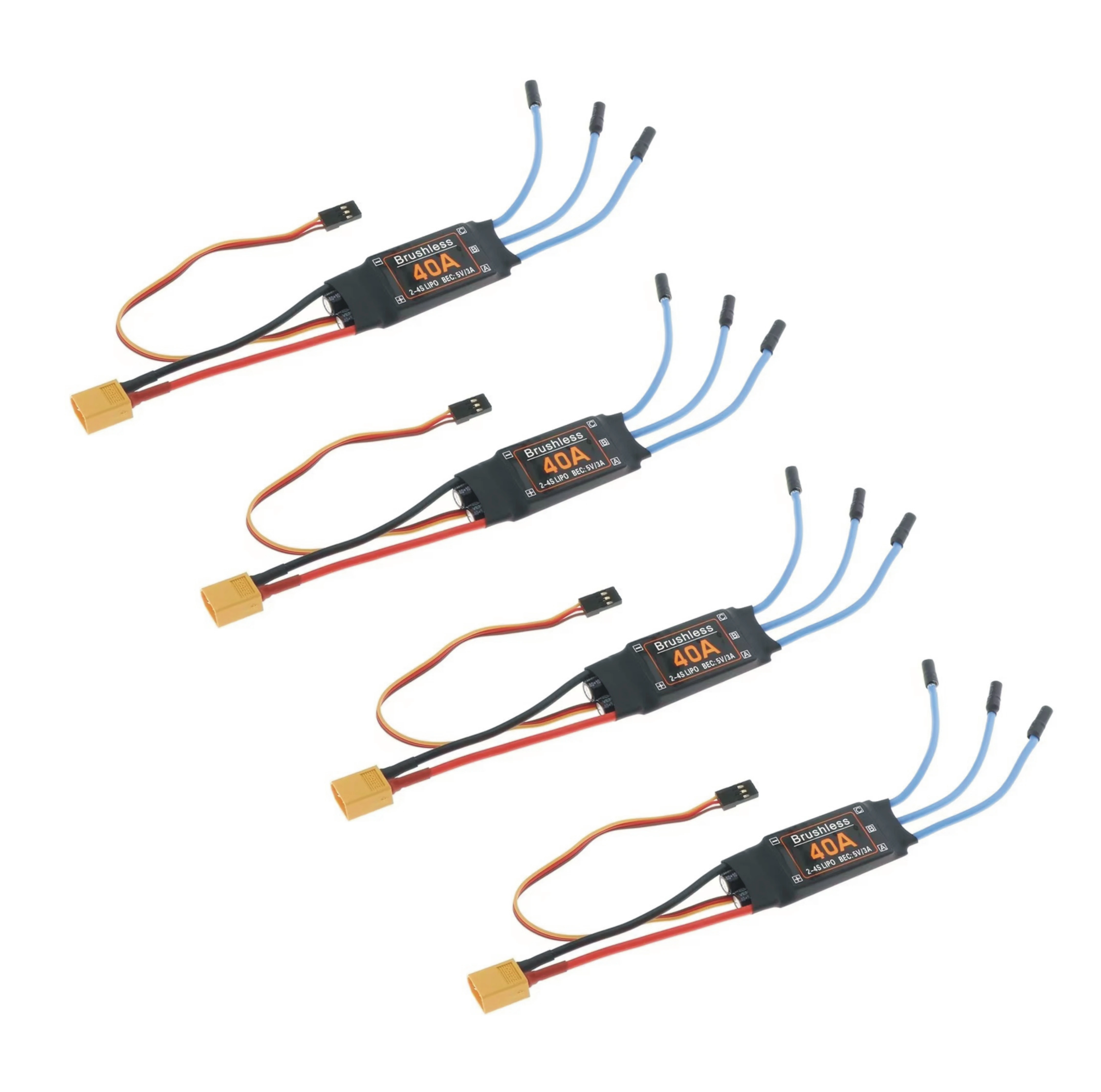 30A 40A Brushless ESC 2-4S Electronic Speed Controller 5V 3A UBEC 3.5MM Banana Head For RC FPV Quadcopter Airplanes Helicopter