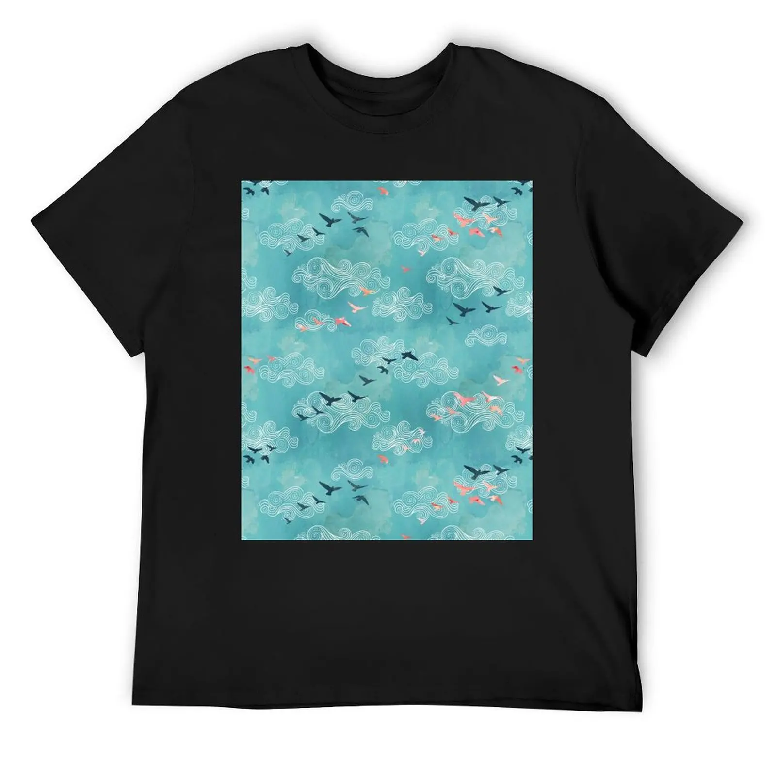 

Blue sky birds T-Shirt oversizeds graphics mens clothing