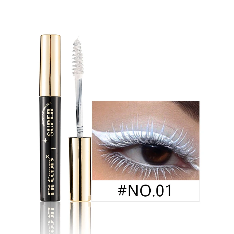 Mascara abbagliante impermeabile 14 colori Mascara volume resistente ai sbavature da palcoscenico per discoteca