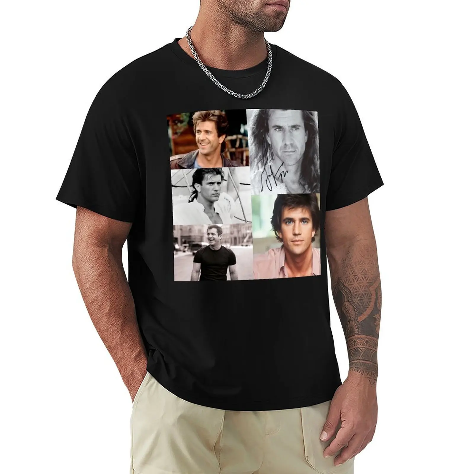 Mel Gibson Collage autograph T-Shirt Large Size Breathable Tee