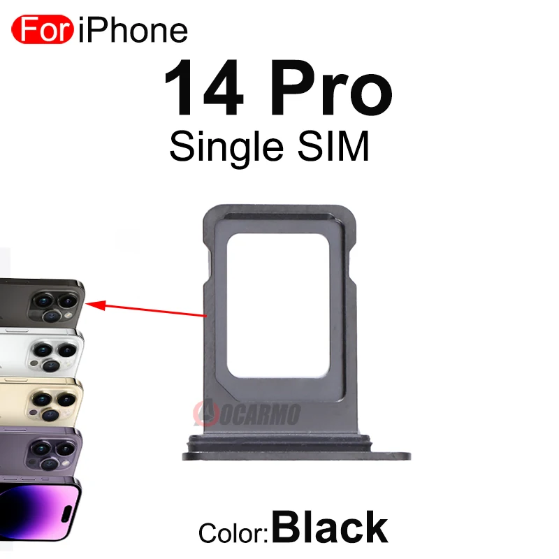 Aocarmo For iPhone 14 Pro 14Pro Single Dual SIM Card Tray Holder Slot Drawer Black Silver Purple Gold Replacement Part