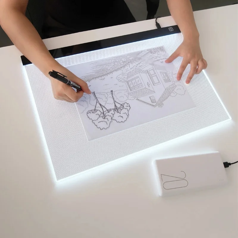 A3 Copyboard Ultra-thin LED Light Pad Stepless Brightness Translucent Drawing Board USB for Artist Animation Sketch Architecture