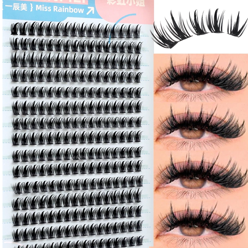 512 Clusters Large Capacity False Eyelashes Natural Curled Thick Soft Comfortable DIY Eyelash Book Korean Makeup Individual Lash