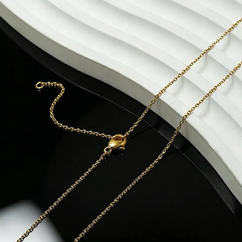 Fashion Pure Titanium O Link Chain Necklace Unisex 1.2mm/1.5mm/2mm/3.5mm/4mm/5.2mm Anti-Allergy No Rust Chain for Women Gifts